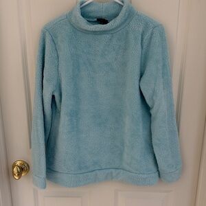 Talbots medium petite aqua fleece top.